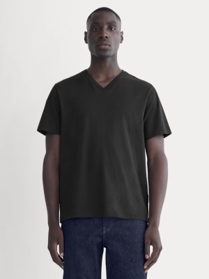 The Essential Organic V-Neck Tee | Black