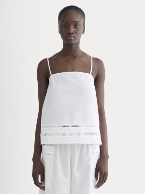 The Lace Trim Tank | White