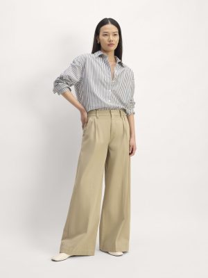 The Pleated Wide-Leg Chino | Trench Coat Khaki