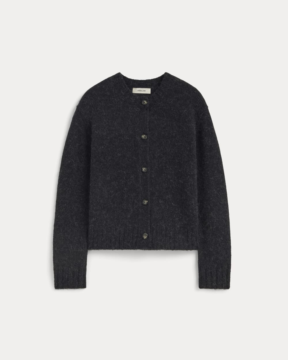 The Crew Cardigan in Alpaca | Heathered Black - Image 2