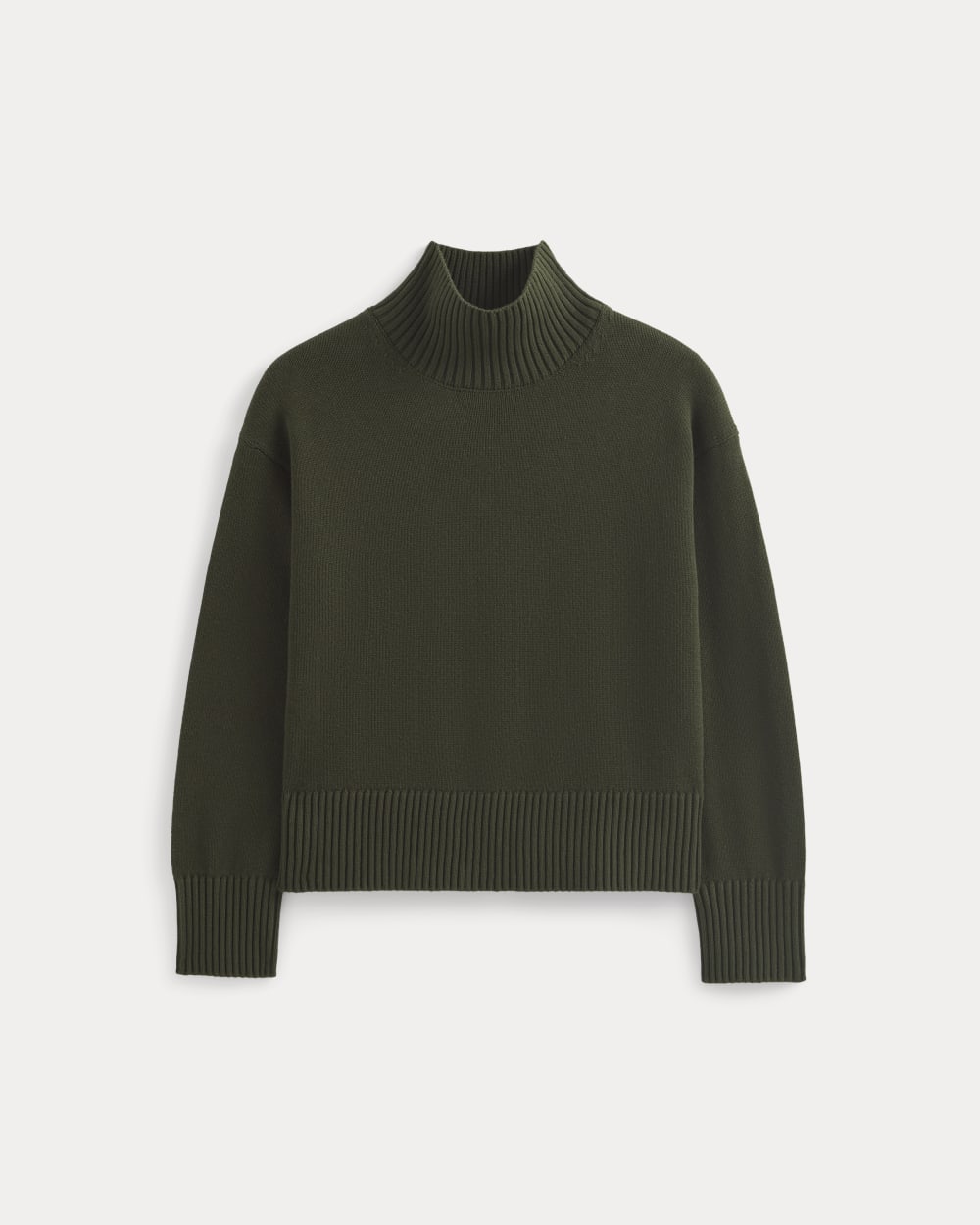 The Boxy Turtleneck in Everyday Cotton | Dark Green - Image 2
