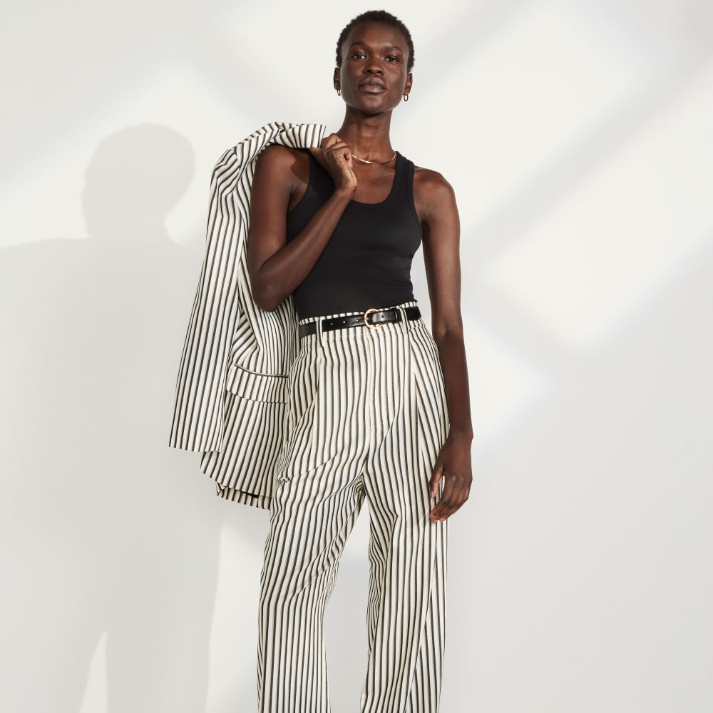The Draper Pleated Pant in Buttersmooth | Ombre Stripe | 30 Inseam - Image 7