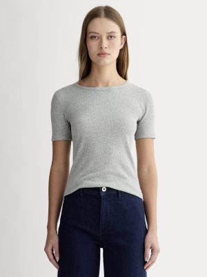 The Luxe Rib Crew | Heathered Grey