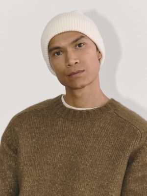 The Cashmere Ribbed Beanie | Bone