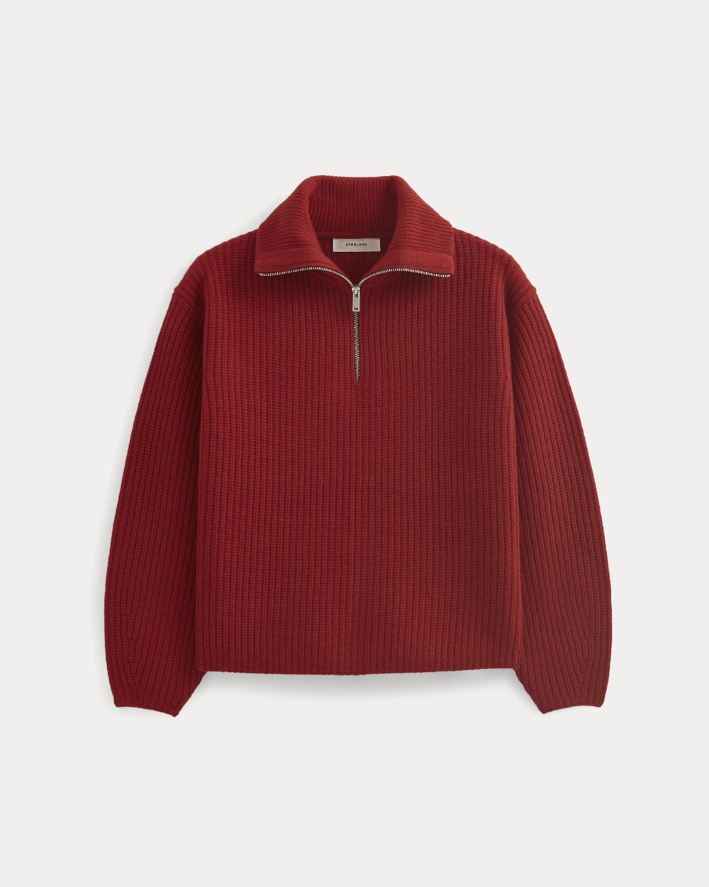 The Half-Zip Sweater in Luxe Merino | Berry Red - Image 2