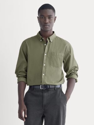 Washed Poplin Shirt | Lichen Green