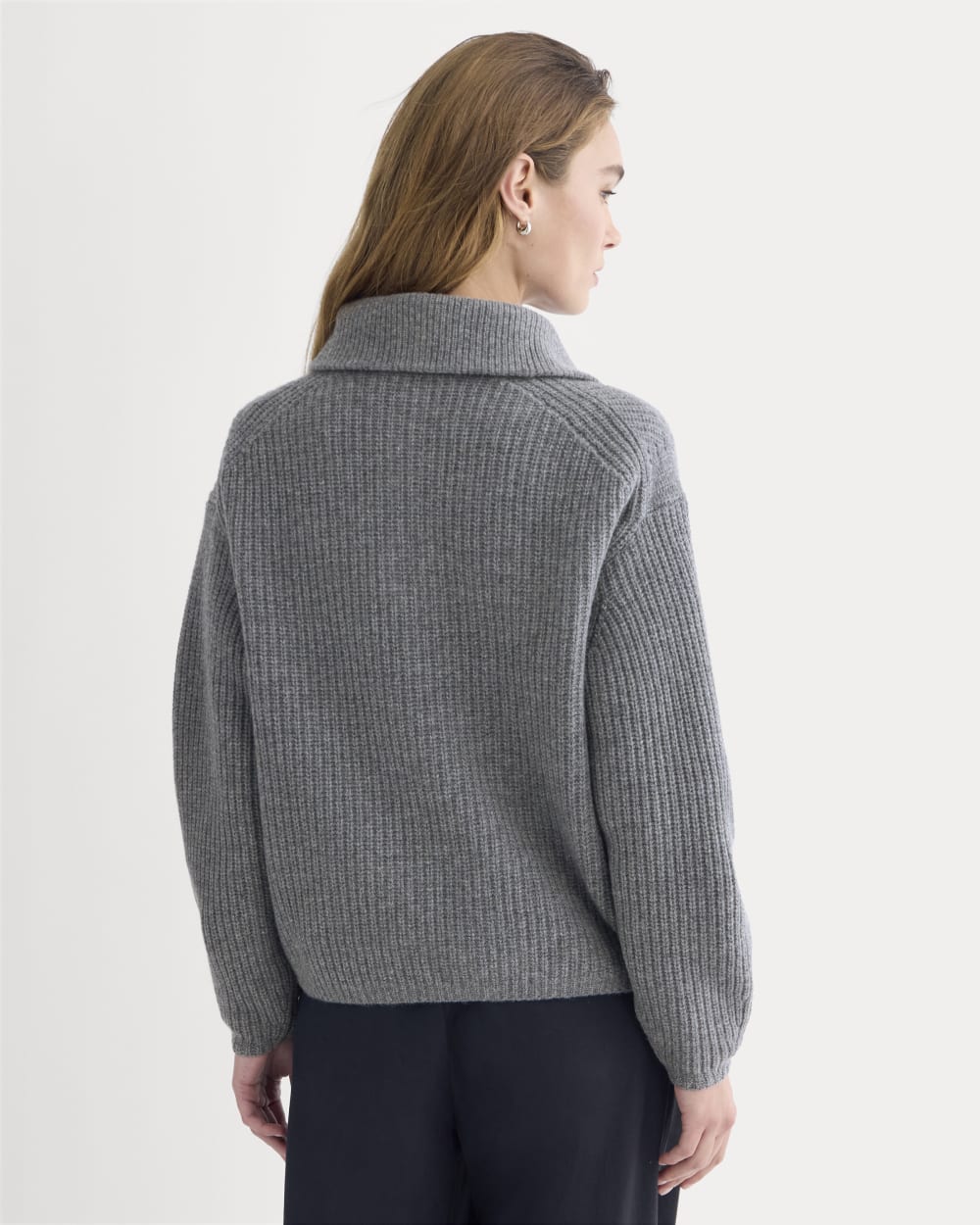 The Half-Zip Sweater in Luxe Merino | Heathered Mid-Grey - Image 5