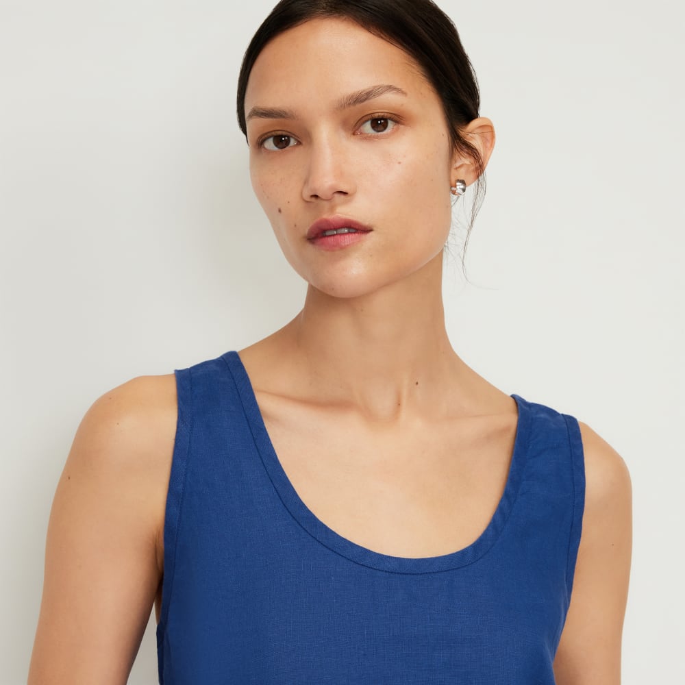 The Scoop Tank in Linen | Mazarine Blue - Image 4