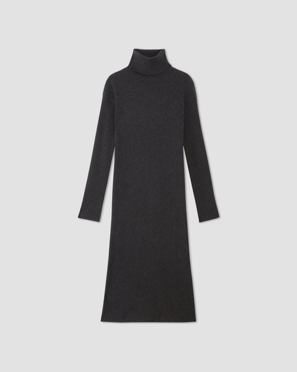The Cotton-Merino Turtleneck Dress | Heather Charcoal - Image 2
