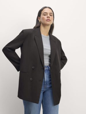 The Double-Breasted Blazer in Buttersmooth | Black