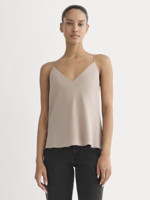 The Tie Back Cami in Washable Silk | Burnt Sugar