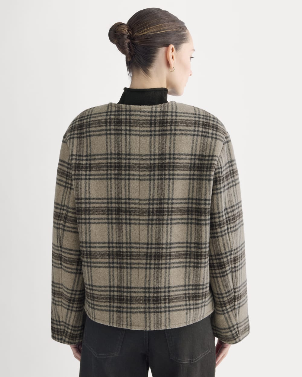 The Cocoon Coat in Wool | Chocolate Plum/Heather Charcoal - Image 5