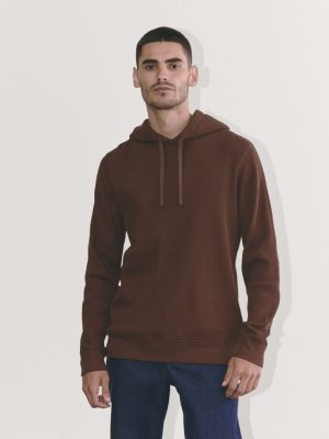The Waffle-Knit Hoodie | Dark Mahogany