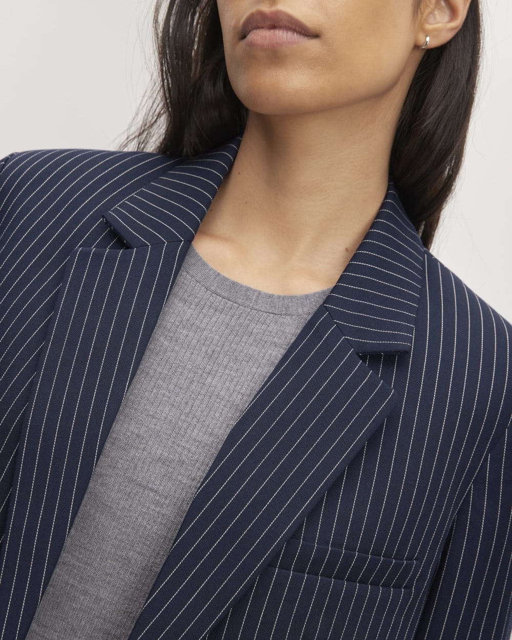 The Oversized Blazer in Buttersmooth | Navy / Bone - Image 4