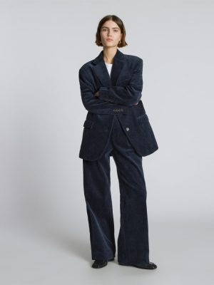 The Corduroy Way-High® Drape Pant  | Deep Navy