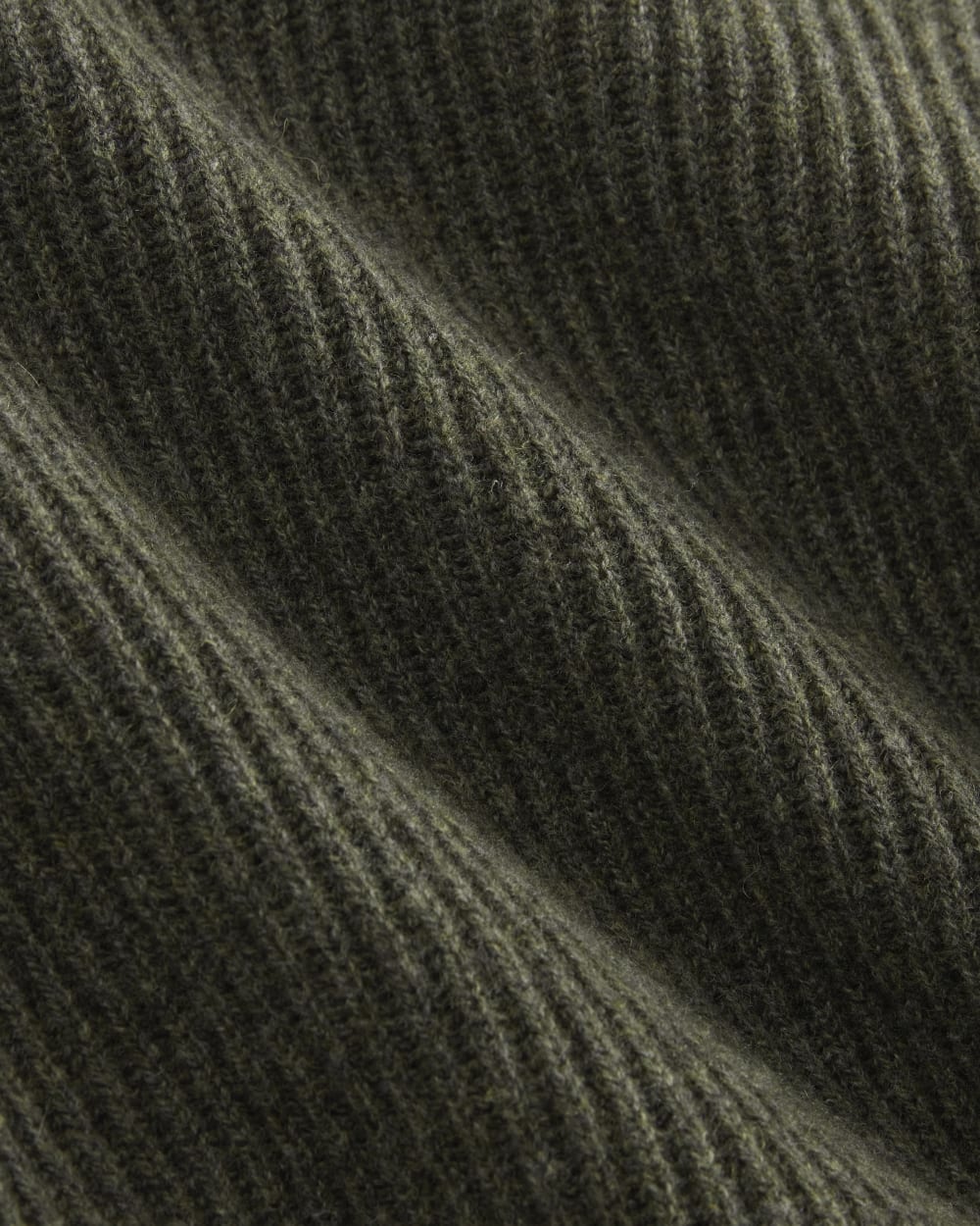 The Fisherman Crew in Wool Cashmere | Heathered Army Green - Image 6
