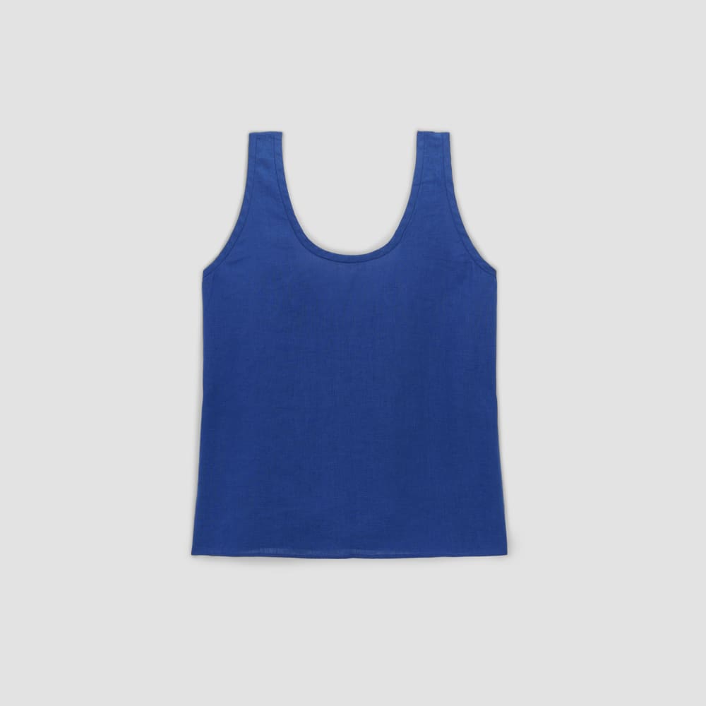 The Scoop Tank in Linen | Mazarine Blue - Image 2