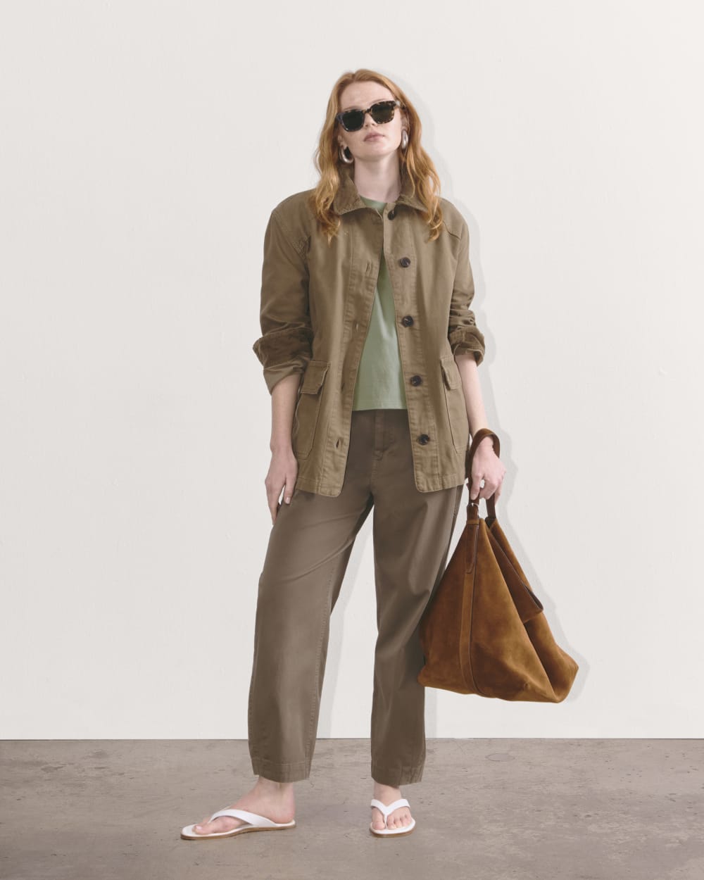 The Box-Cut Tee in Essential Cotton | Sage Green | No Pocket - Image 4