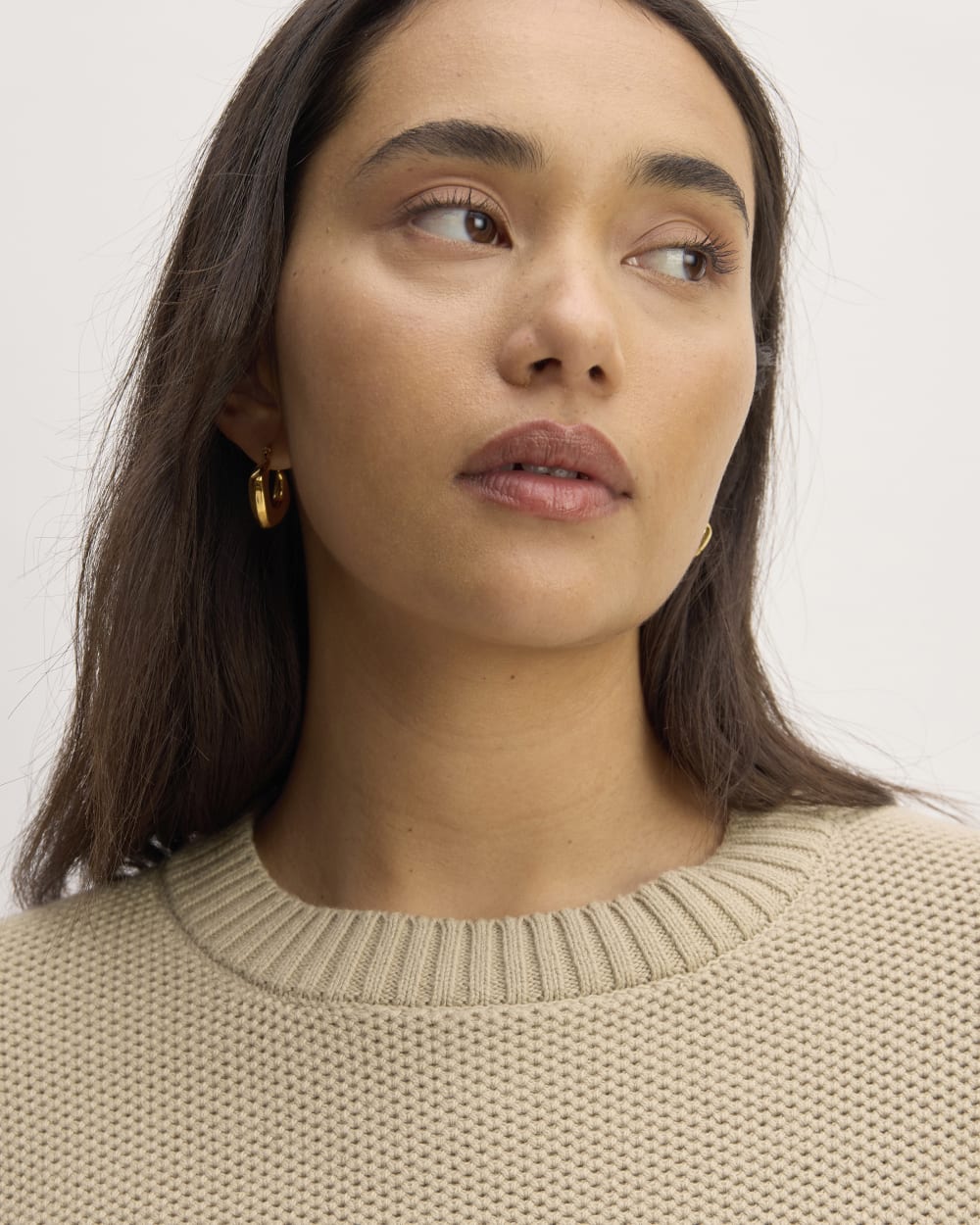 The Cotton Honeycomb Square Crew | Trench Coat Khaki - Image 4