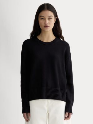 The Boxy Sweater in Everyday Cotton | Black