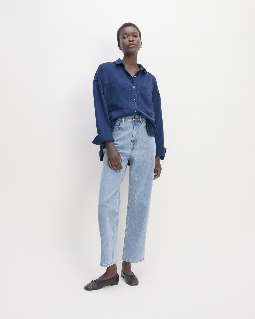The Boxy Overshirt in Buttersoft | Bellwether Blue - Image 3
