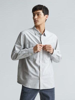 The Organic Oxford Relaxed Utility Shirt | Grey