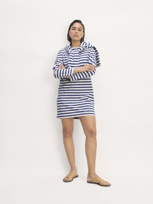 The Mariner Dress | Bone / Mazarine Blue
