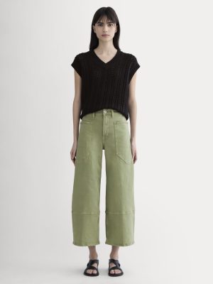 The Way-High® Gardener Cropped Jean | Oil Green