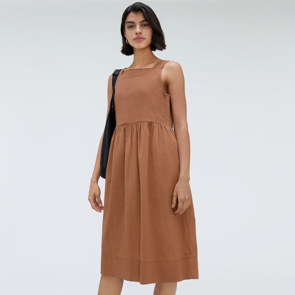 The Seersucker Midi Dress | Tawny Brown - Image 6