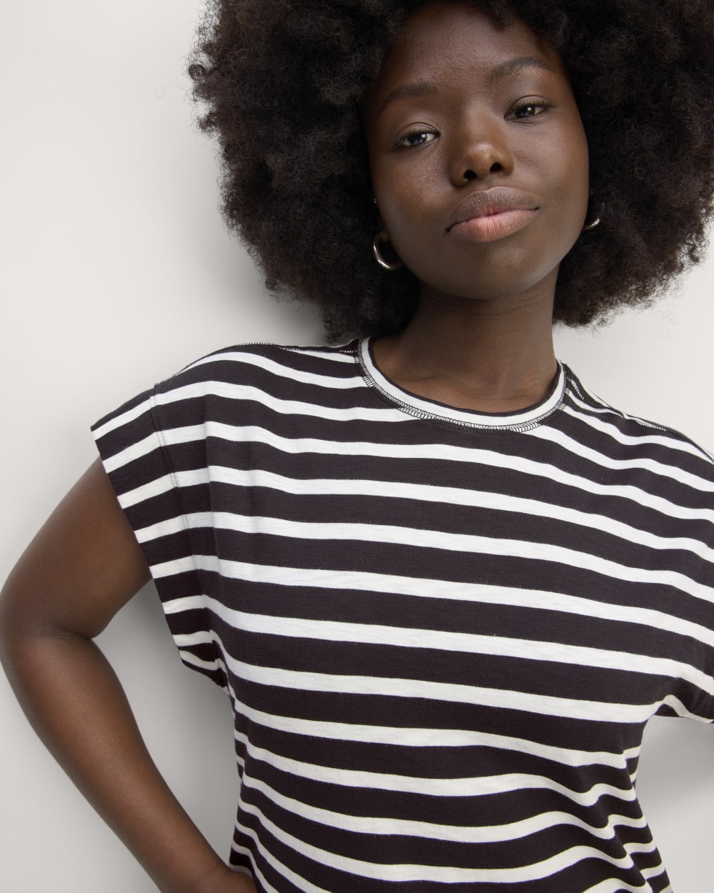 The Muscle Tee Midi Dress | Black / Bone - Image 3