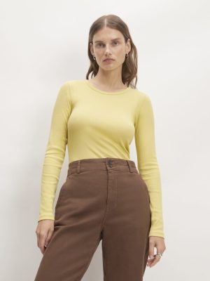 The Luxe Rib Long-Sleeve Crew | Raffia