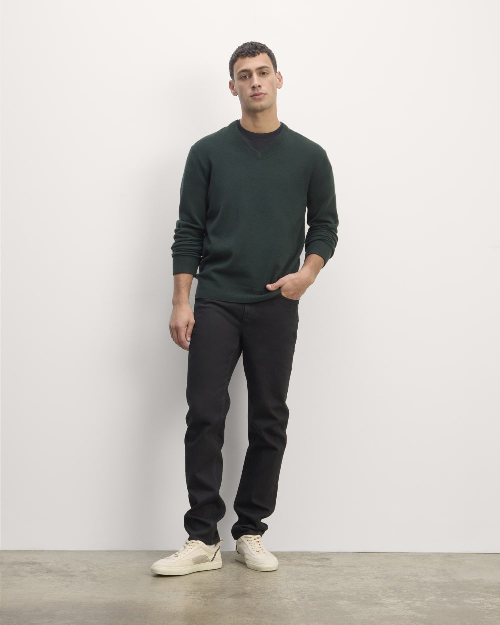 The Cashmere V-Neck Sweater | Scarab - Image 3