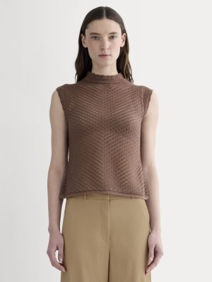 The Lace Knit Tank | Mocha