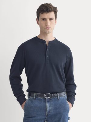 Thermal Henley in Cozy Waffle | Navy
