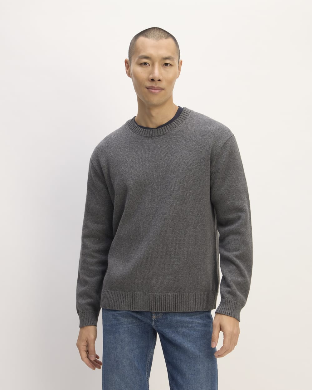 The Classic Sweater in Everyday Cotton | Heathered Charcoal