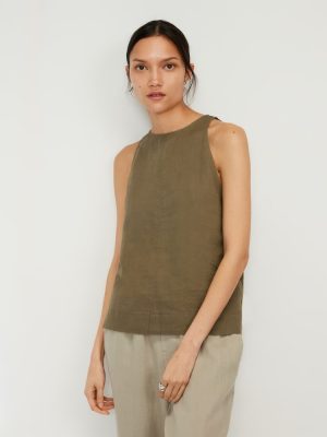 The Linen High-Neck Tank | Kalamata