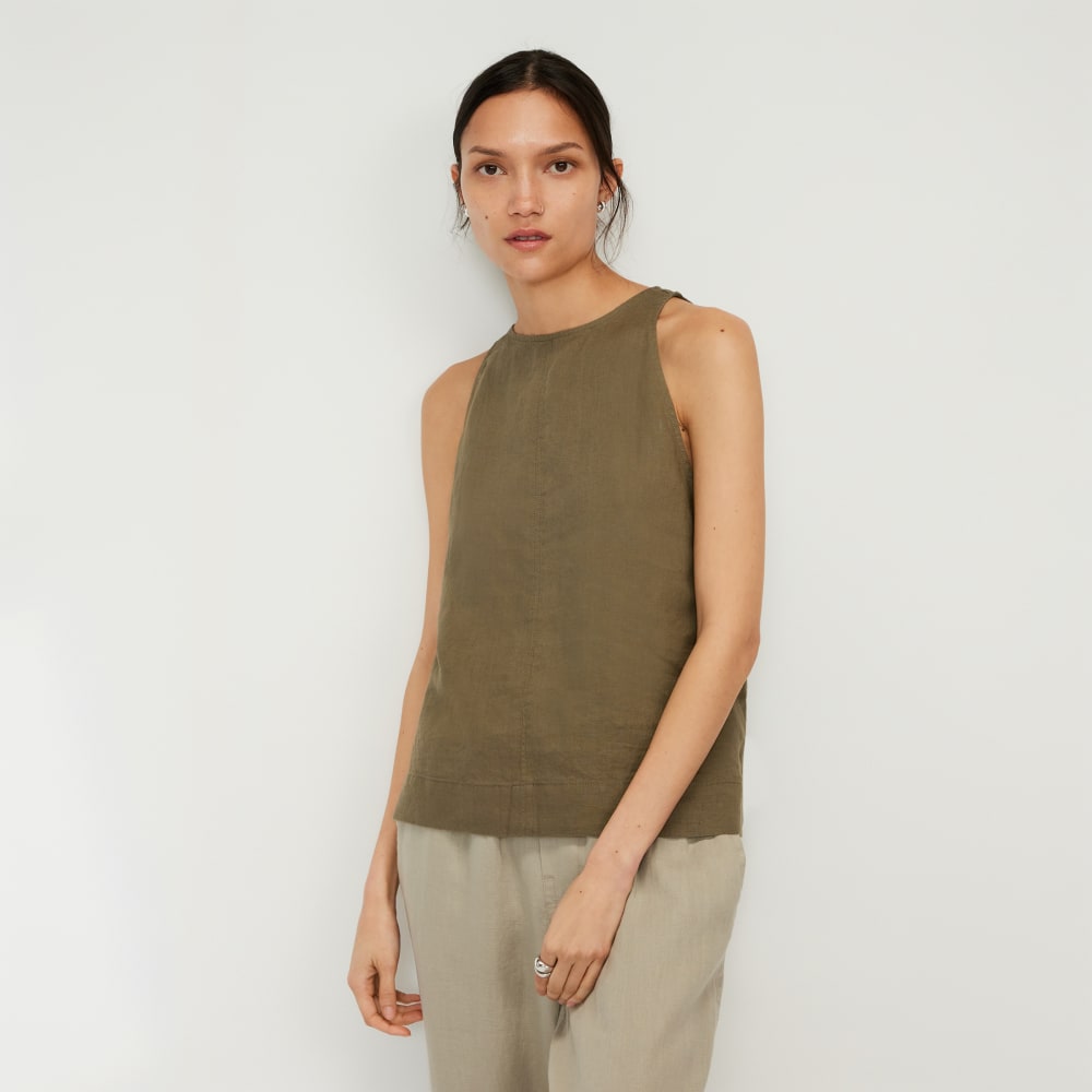 The Linen High-Neck Tank | Kalamata