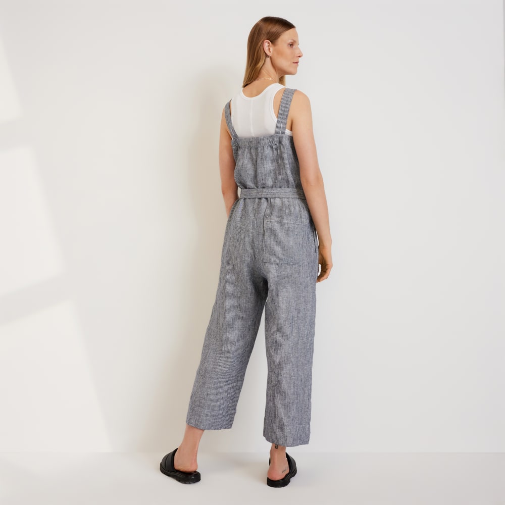 The Linen Jumpsuit | Canvas Tan / Navy - Image 3