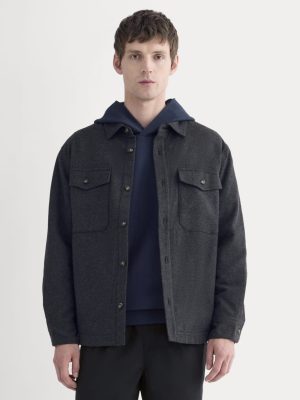 Heavyweight Waffle Twill Overshirt | Heather Charcoal