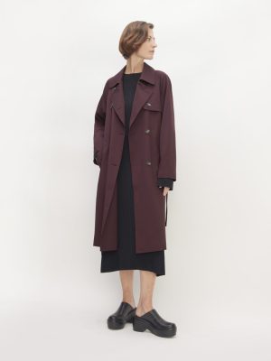 The Italian Wool Modern Trench | Burgundy