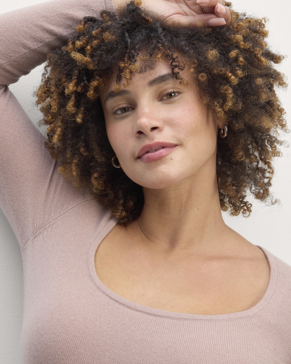 The Square Neck in Cashmere | Dusty Rose - Image 3