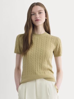 The Cable Crew in Cotton Cashmere | Classic Khaki