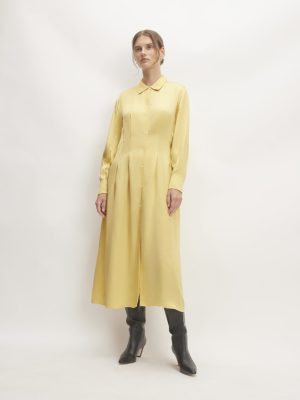 The Hammered Satin Shirt Dress | Raffia