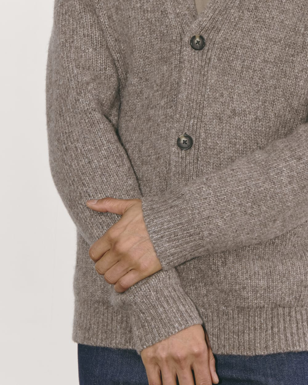 The Cloud Relaxed Cardigan | Taupe Melange - Image 3