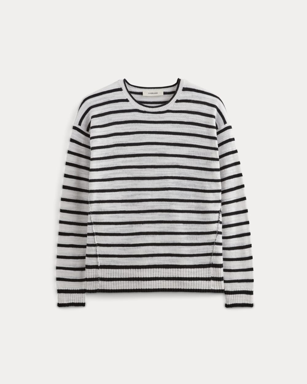 The Slouch Sweater in Cotton Linen | White / Black - Image 2