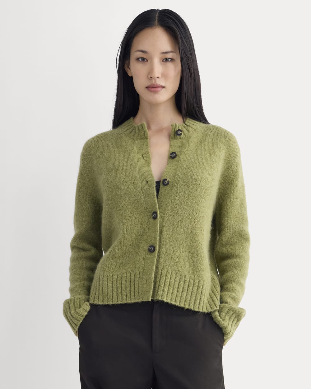 The Crew Cardigan in Alpaca | Moss - Image 4
