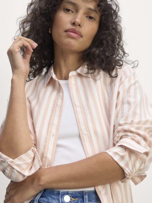 The Must-Have Shirt in Silky Cotton | Bone / Blush Pink