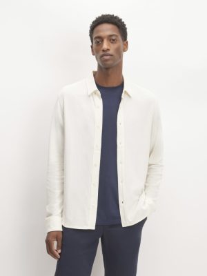 The Long-Sleeve Pique Shirt | Bone