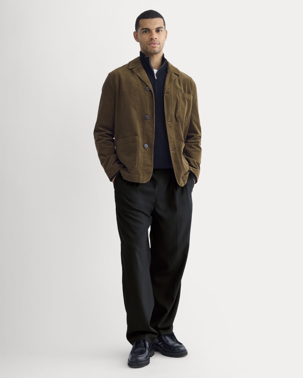Fine Wale Corduroy Chore Blazer | Cocoa - Image 3