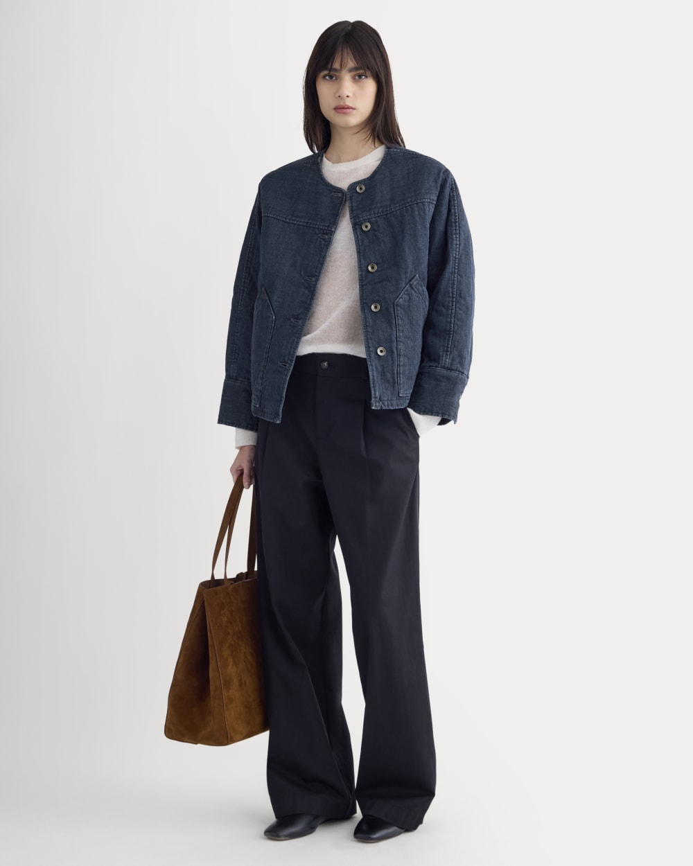 Denim Quilted Barrel Jacket | Midnight - Image 3